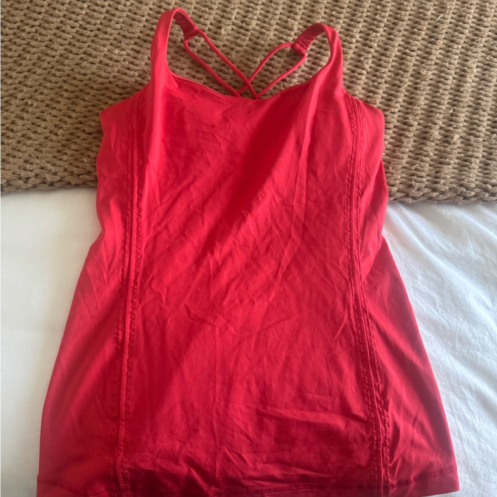 Lululemon Athletica Red Fitted Backless Camisole
